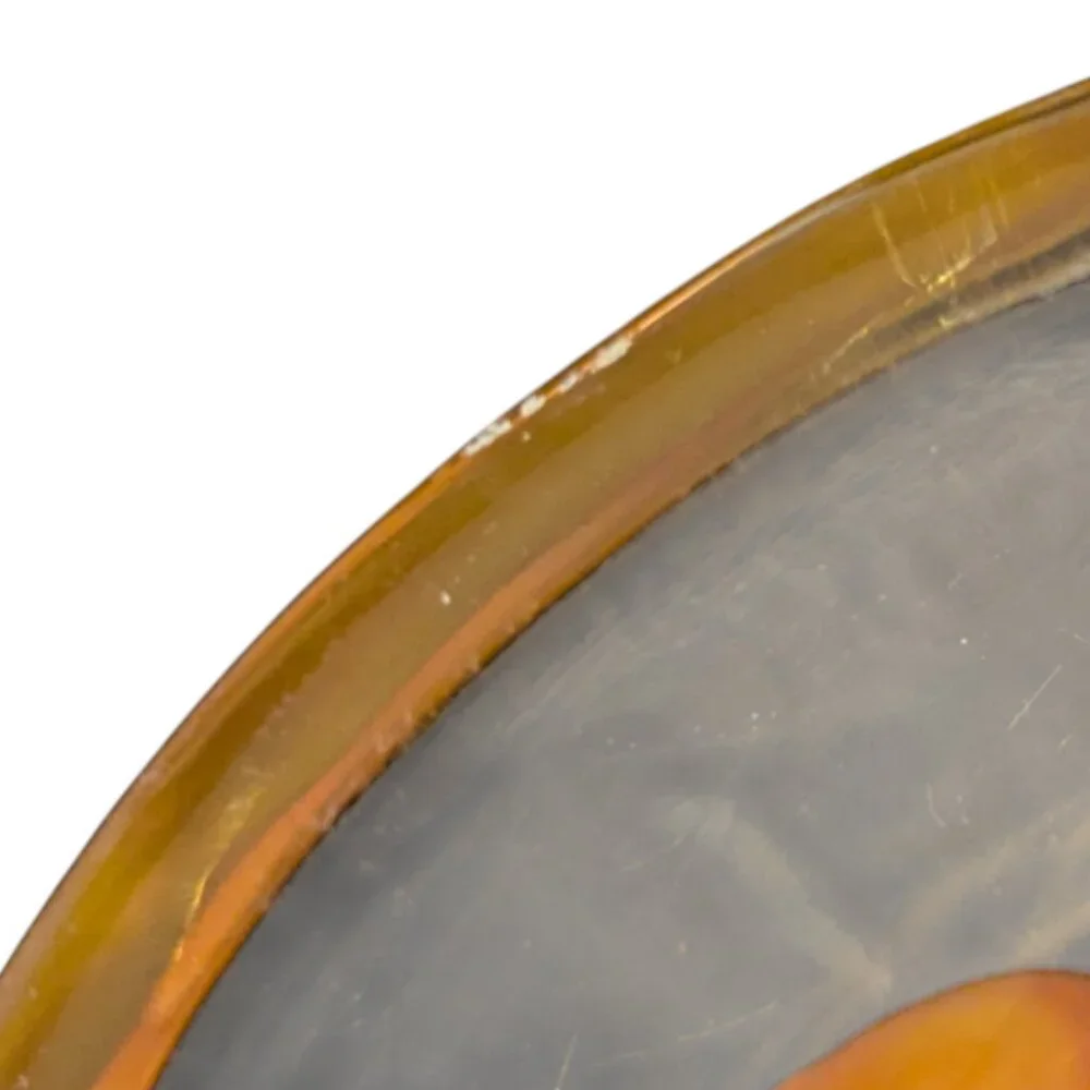 Vintage Amber Glass Round Ashtray 4